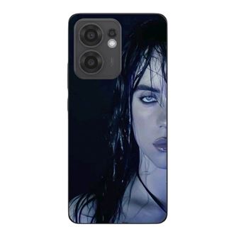 Capa Maniacase para Oppo Reno 13F | Billie Eilish rosto fundo preto - 1