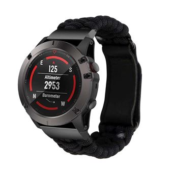 Bracelete de Corda Trançada Antiimpacto para Garmin Instinct 2 | Preto - 1