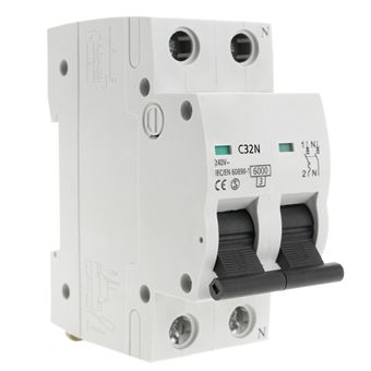 Interruptor Magneto-Térmico Automático BeMatik MCB 1P + N 32A 6kA - 1