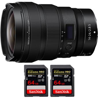 Objetiva Nikon Z 14-24mm f/2.8 S + 2 SanDisk 64GB UHS-II 300 MB/s + PDF 15 técnicas para melhorar as suas fotografias - 1