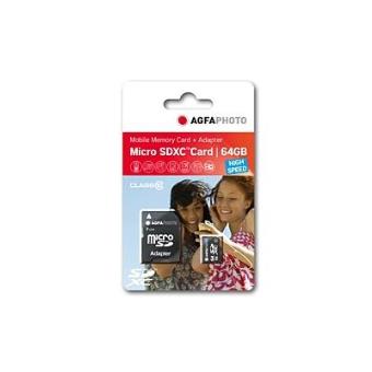cartão de memória AgfaPhoto 64GB MicroSDXC  Class 10  Preto - 1
