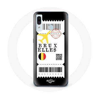 Capa Maniacase para Samsung Galaxy A20E Bilhete de Avião Bruxelas Bélgica - 1