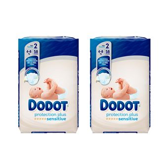 Fraldas Recém Nascido Dodot Sensitive T2 | 4-8 kg - 58 Unidades - 1