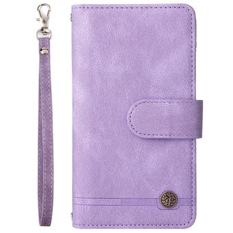 Capa Pu magunivers Padrão de Listras com Ranhuras para Cartões e Bolso com Fecho de Correr Roxo para Iphone 7/8/Se (2Nd Generation) - 1