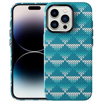 Capa V-REEL PC ultrafino com textura têxtil para iPhone 15 ProMax - Azul claro - 1