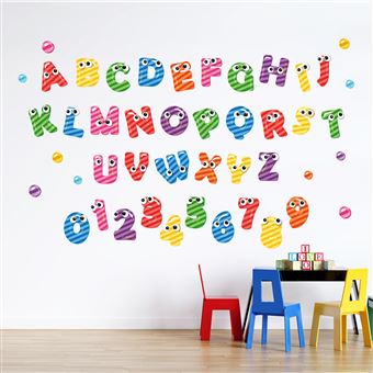 Adesivo de Parede QUARTINHOS Alfabeto e Números | Loli Pop | 46 unidades - 1