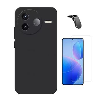 Kit Vidro Temperado Cleargorilasglass + Capa Proteção Silicone + Suporte Magnético L GIFT4ME para Xiaomi Poco F7 Pro | Preto - 1