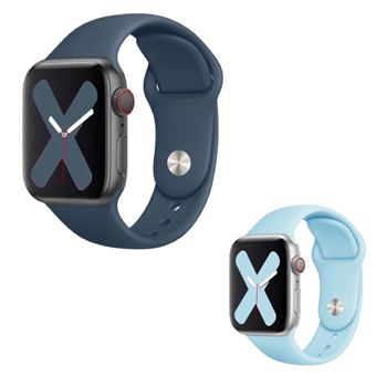 Kit 2x Bracelete Smoothsilicone Phonecare para Apple Watch Series 11 - 42mm | Azul Escuro / Azul Claro - 1