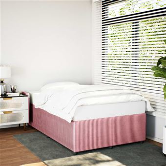Estrutura de cama vidaXL | 120x190 cm | veludo rosa - 1