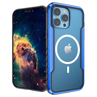 Capa de Silicone Nizzoe com MagSafe para iPhone 15 ? Transparente Borda Azul - 1