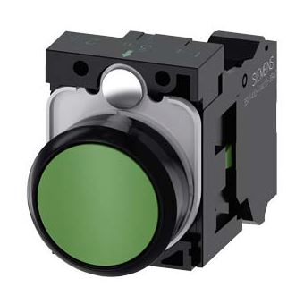 Actuador elétrico Siemens 3SU1100-0AB40-3BA0 | Verde - 1