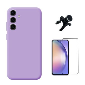 Kit Vidro Temperado + Capa Silicone Líquido + Suporte Magnético Reforçado Phonecare para Samsung Galaxy A36 | Roxo - 1