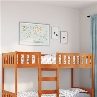 Cama de criança sem colchão vidaXL | 80x200 cm | pinho maciço castanho-mel - 1