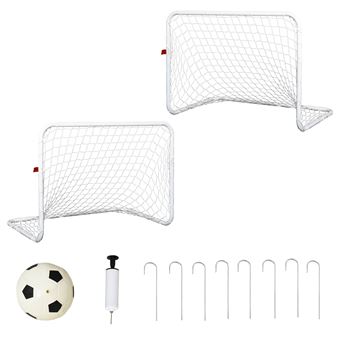 Conjunto de 2 Balizas de Futebol Homcom com Rede Tetrolon | 78X46X 56 Cm | Branco - 1