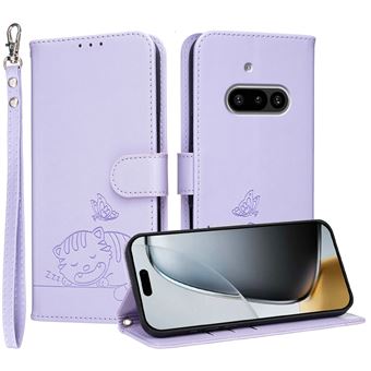 Capa FOXDOCK para Nothing Phone 3A | Flip | Bloqueio RFID | Fecho Magnético | Pele Sintética | Alça de Pulso Amovível | Roxo - 1
