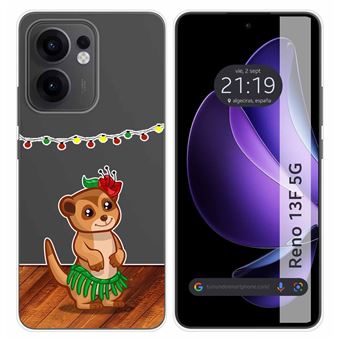 Capa TUMUNDOSMARTPHONE de Silicone Transparente para Oppo Reno 13F 4G / 13 F 5G Desenhos de design Meerkat - 1