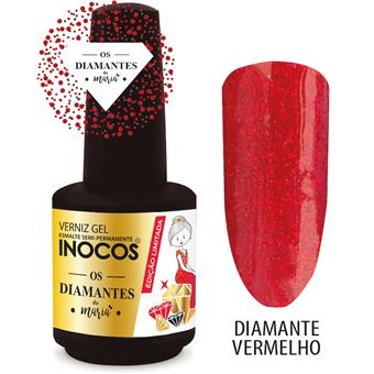 Verniz Gel Inocos Diamante Vermelho | 15 ml - 1