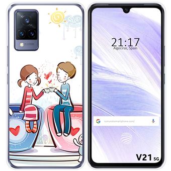 Capa Tumundosmartphone de silicone para Vivo V21 5G design Desenhos de café - 1