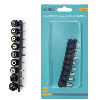Pack Universal Sanda SD-1074 Pontas / Connectores para Carregador | Ajustável - Preto - 1