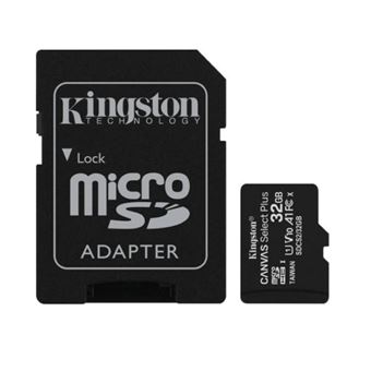 Cartão de Memória MicroSD 32GB + Adaptador Kingston SD004 | Velocidade 100MB/s | Classe 10 UHS-I | Full HD | Preto - 1