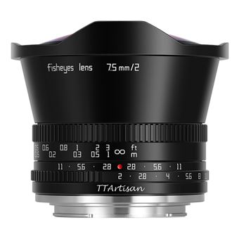 Lente de Máquina Fotográfica TTArtisan APS-C 7.5mm F2 Fisheye | Preto - 1