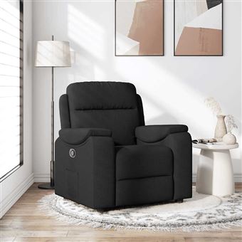 Poltrona reclinável vidaXL | tecido preto - 1