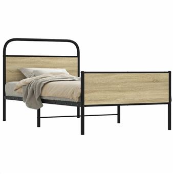 Estrutura de Cama sem Colchão vidaXL | derivados de madeira carvalho sonoma - 1