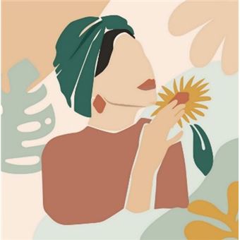 Pintar com Números Figured'Art com Moldura | 20X20 cm | Mulher em Turbante Verde - 1