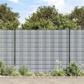 Telas privacidade para jardim vidaXL | 10 Peças | 252,5x19 cm | PVC cinzento - 1