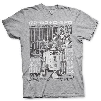 T-shirt Star Wars Droids Night | Cinzento | S - 1