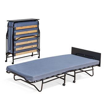 Cama Dobrável Lourini com Colchão de Núcleo e Rodas para Transporte - 1