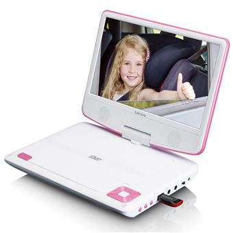 Leitor de DVD portátil Lenco DVP-920PK | Rosa, Branco - 1