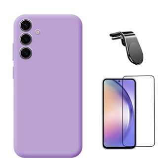 Kit Vidro Temperado + Capa Silicone Líquido + Suporte L Phonecare para Samsung Galaxy A36 | Roxo - 1