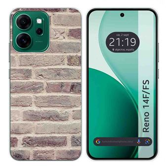 Capa Tumundosmartphone de silicone para Oppo Reno 14 FS / 14FS 5G | Brick Design 01 Desenhos - 1