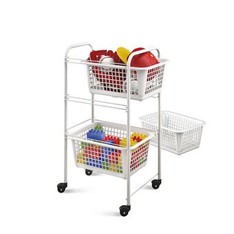 Carrinho Multiuso Metaltex San Diego | 3 Cestos Extraíveis - Branco - 1