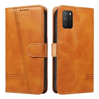 Capa FOXDOCK para Xiaomi Redmi 9T | Fecho Magnético | Compartimentos para Cartões e Suporte | Pele PU | À Prova de Choque | Amarelo - 1