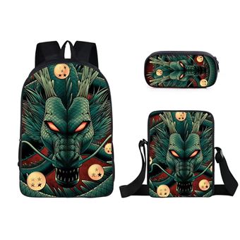 Mochila Escolar Infantil DreamWorks | Dragon Ball | 3 Peças | Verde 3631 - 1