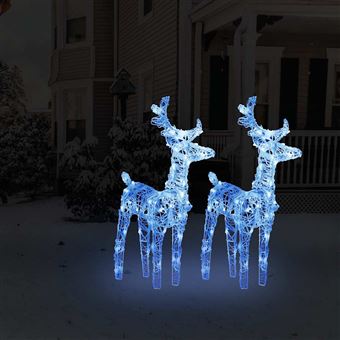 Renas de Natal vidaXL | 2 Peças | 80 LED | Acrílico Azul - 1