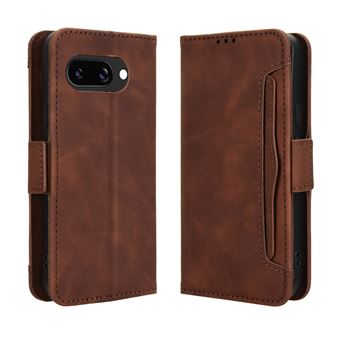 Capa FOXDOCK Protetora para Google Pixel 9A | Suporte e Flip de couro PU | À Prova de Choque | Castanho - 1