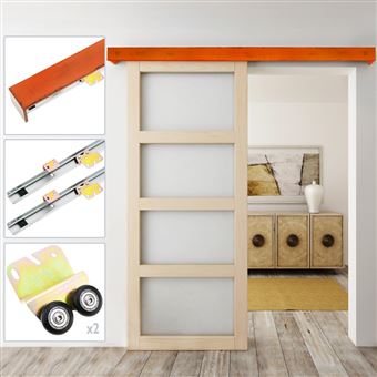 Trilho Guia BeMatik para Porta Deslizante com Tampa de Madeira MDF Mogno de 2m - 1