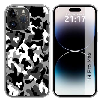 Capa Tumundosmartphone de silicone para iPhone 14 Pro Max (6.7) design Desenhos de camuflagem de neve - 1