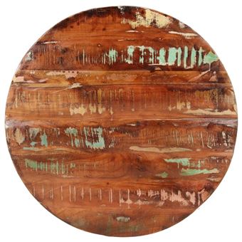 Tampo de mesa redondo | Ø70x3,8cm | madeira recuperada maciça - 1