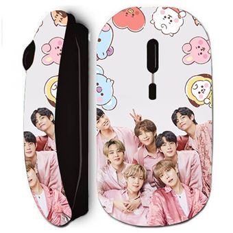 Rato Sem Fios Maniacase | Preto | Kpop BTS cor-de-rosa - 1