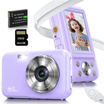 Câmara digital compacta para crianças DUDAO DC406 | FDH | 44MP | autofocus 16x zoom | 2,4 " | 128G | Roxo - 1