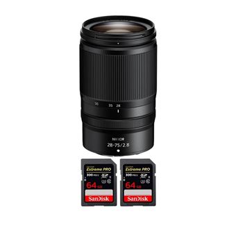Objetiva Nikon Z 28-75mm F2.8 + 2 SanDisk 64GB Extreme PRO UHS-II SDXC 300 MB/s + PDF MCZ DIRECT 15 Técnicas para Melhorar as suas Fotografias - 1