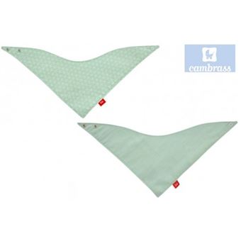 Conjunto de 2 Bandanas/Babetes Cambrass | Tri Lua Verde 38X18 Cm - 1