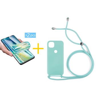 Pack 2 x Película de Hidrogel + Capa skyhe  Xiaomi Redmi 9C NFC Gel Rope - Verde Água - 1