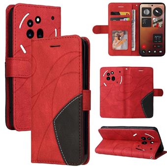 Capa Flip FLOODKING para Samsung Galaxy Nothing Phone 3A Pro | Couro | Porta-Cartões | Vermelho - 1