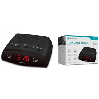 Rádio Relógio AM/FM NOVOTECK CK-007 | Display LED | Alarme Duplo - 1