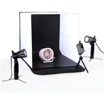 Estúdio Box Portátil Kimi | 40 x 40 com | 3 Fundos + 2 Focos Iluminação - 1